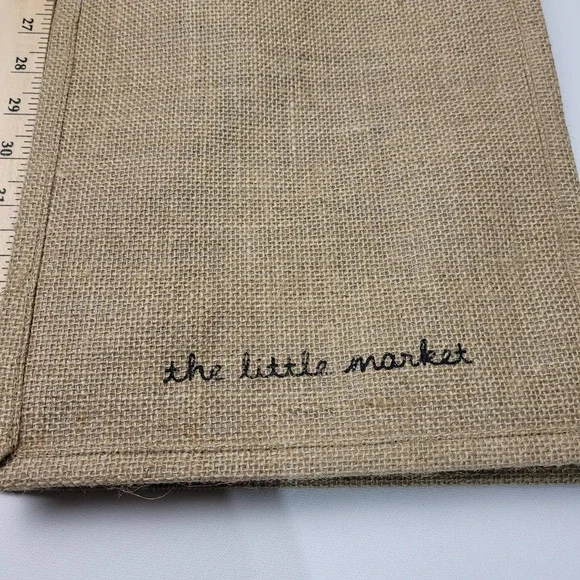 Burlap Bag Human Rights Watch Brown Black Minimalist Casual Open Hand Bag Tote - Picture 5 of 8